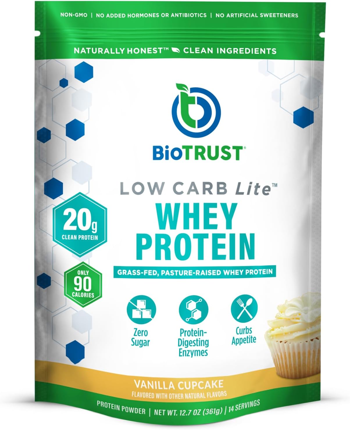 Biotrust Low Carb Lite, 20 Grams Of Grass-Fed Whey Protein Isolate, 100 Calories, Prohydrolase Digestive Enzymes, Non-Gmo, Free From Soy And Gluten, Rbgh-Free (14 Servings) (Chocolate Ice Cream)