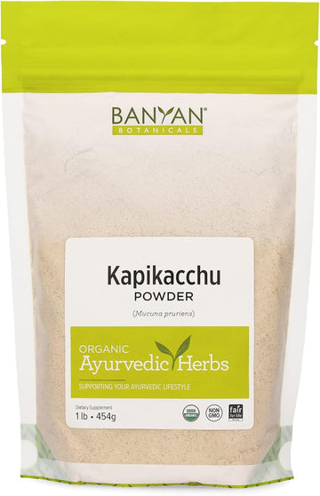 Banyan Botanicals Kapikacchu Mucuna Pruriens – Organic Herbal Powder – Energizing, Supports Healthy Nervous & Reproductive Systems* – Natural Source of L-Dopa – 1. – Non-GMO Sustainably Sourced Vegan