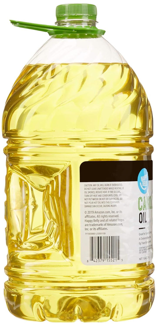 Amazon Brand - Happy Belly Canola Oil, 128 fl oz (Pack of 1)