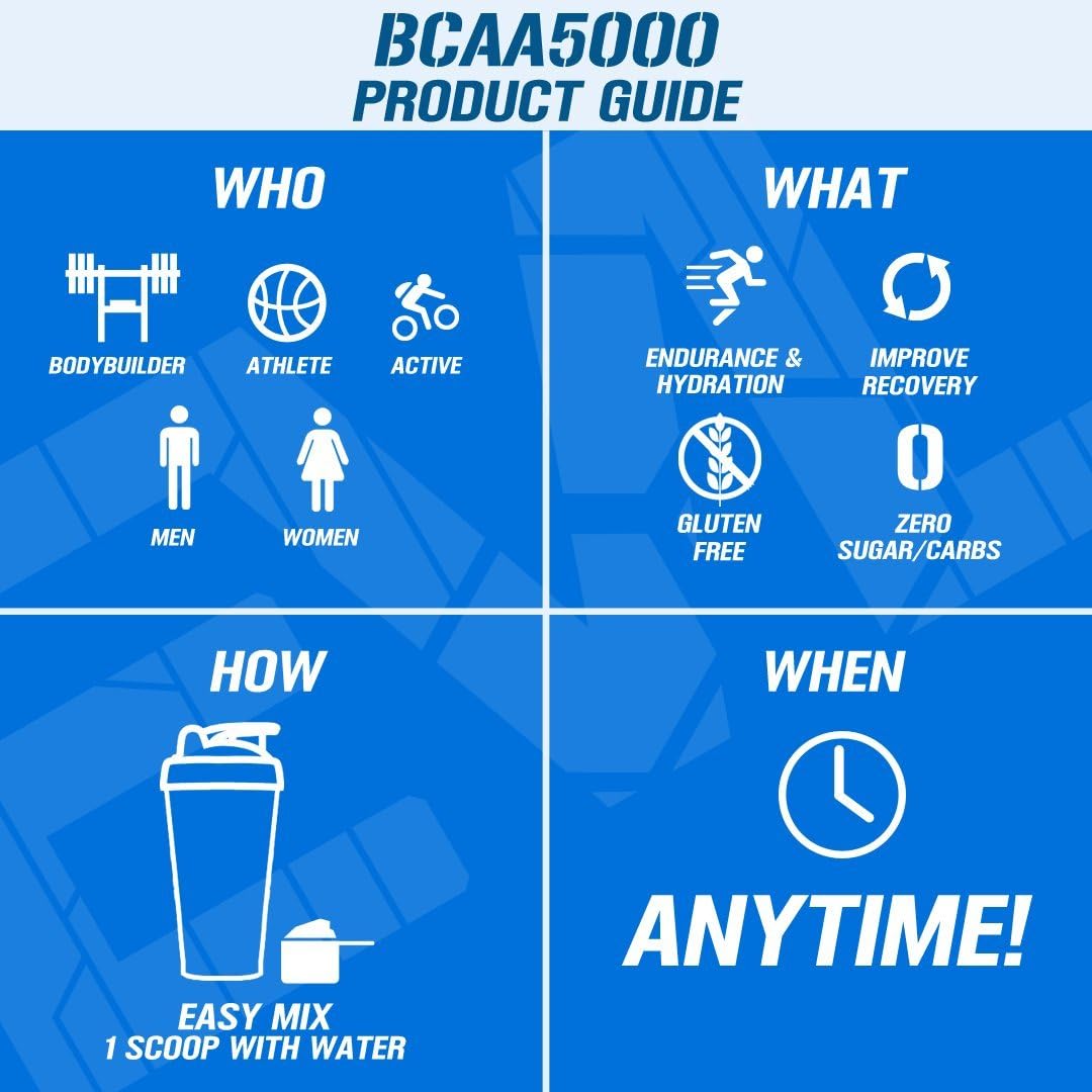 Evl Bcaas Amino Acids Powder - Bcaa Powder Post Workout Recovery Drink And Stim Free Pre Workout Energy Drink Powder - 5G Branched Chain Amino Acids Supplement For Men - Rocket Pop : Health & Household