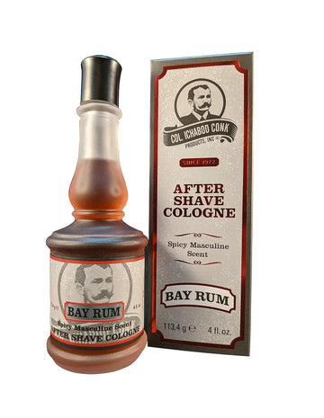 Colonel Ichabod Conk Bay Rum After Shave Cologne 4 Fl. Oz. Glass Bottle