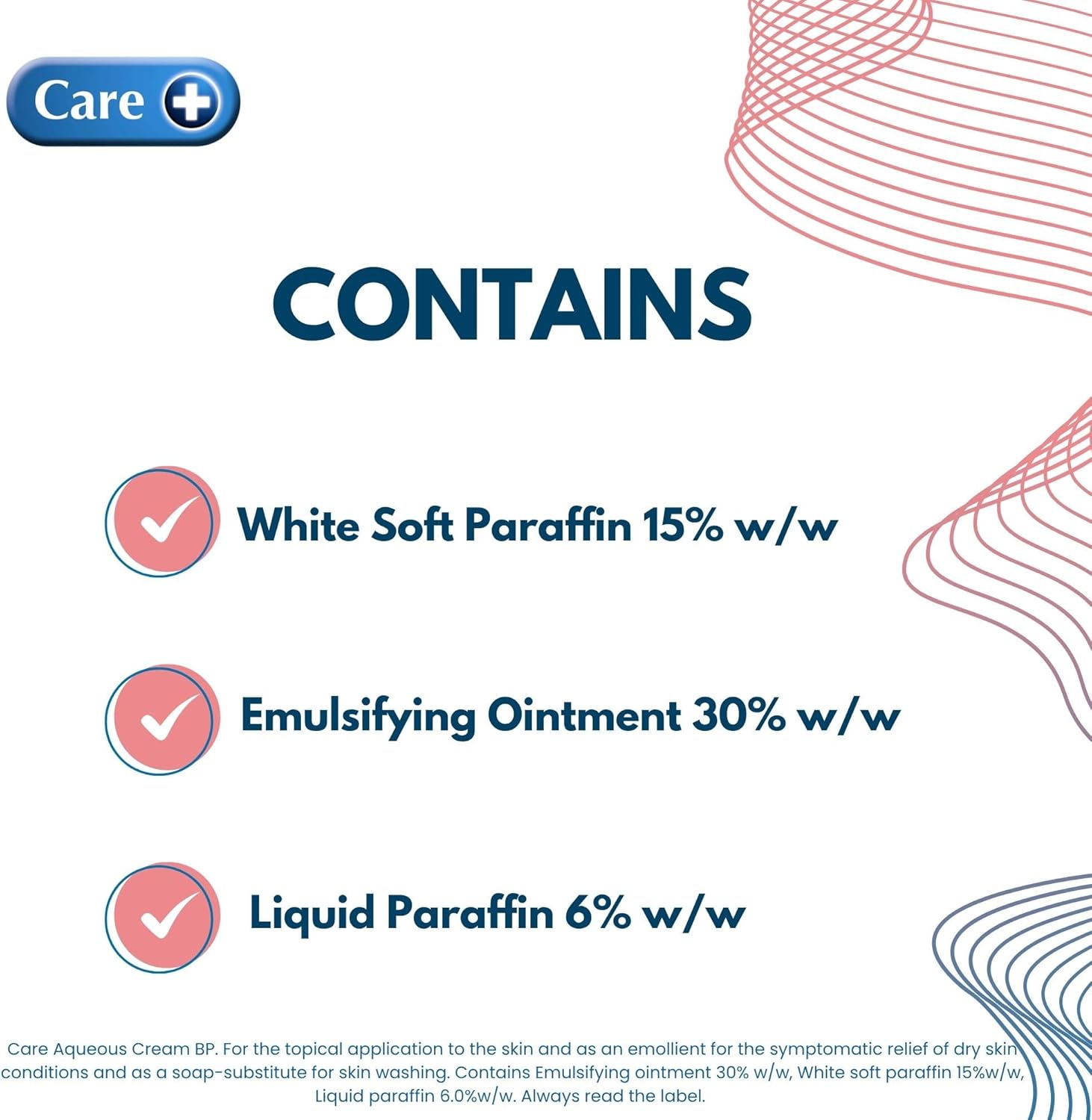Care Aqueous Cream, Soothes, Softens and Moisturises, Relieves Symptoms of Dry Skin, 30% Emulsifying Ointment, Soap-Substitute for Washing, Non-Greasy, 100g Cream : Amazon.co.uk: Beauty
