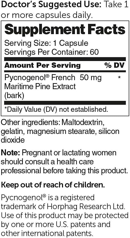Dr. Whitaker'S Clinical Grade Pycnogenol, 60 Capsules (60-Day Supply)
