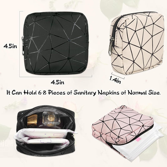 4PCS Sanitary Napkin Storage Bag Pouch Pads and Tampons Bags Pouches Portable Period Kit Bag Menstruation Nursing Pad Holder Tampon Bag with Zipper Feminine Product Pouch for Women Girls Teen