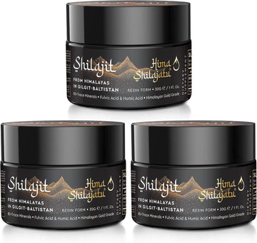 Shilajit Purest Himalayan Shilajit Resin - Gold Grade 100% Pure Shilajit With Fulvic Acid & 85+ Trace Minerals Complex For Energy & Immune Support, Pack Of 3 (6 Months Supply)