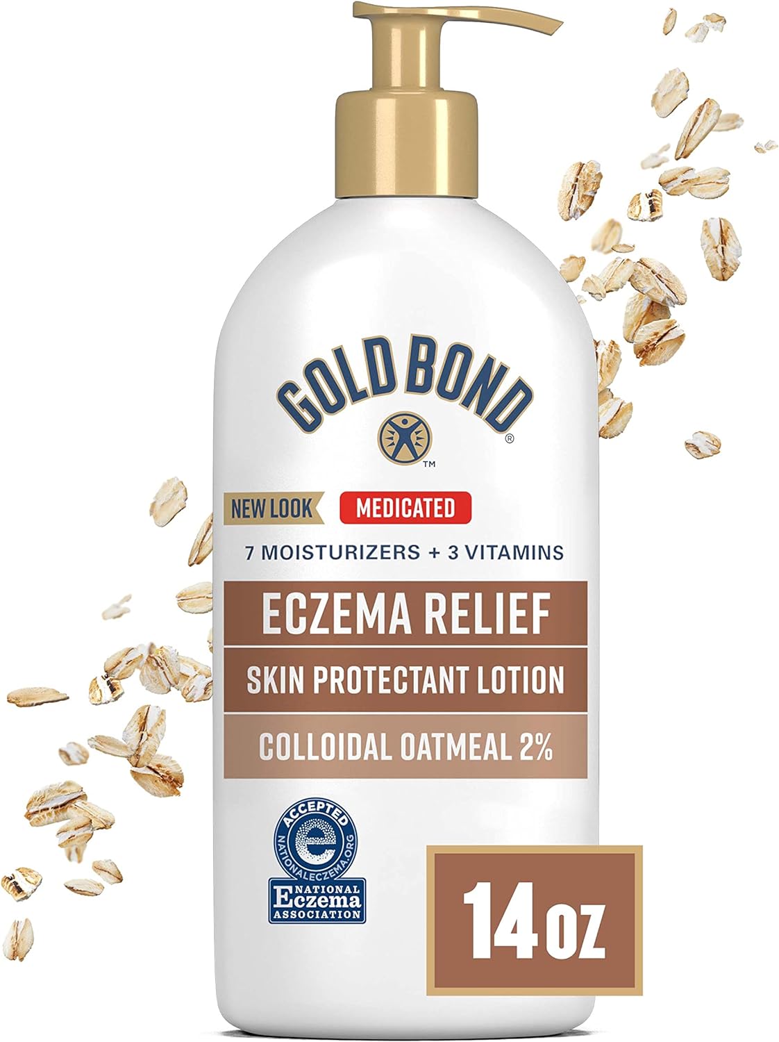 Gold Bond Medicated Eczema Relief Skin Protectant Lotion, 14 Oz., With 2% Colloidal Oatmeal
