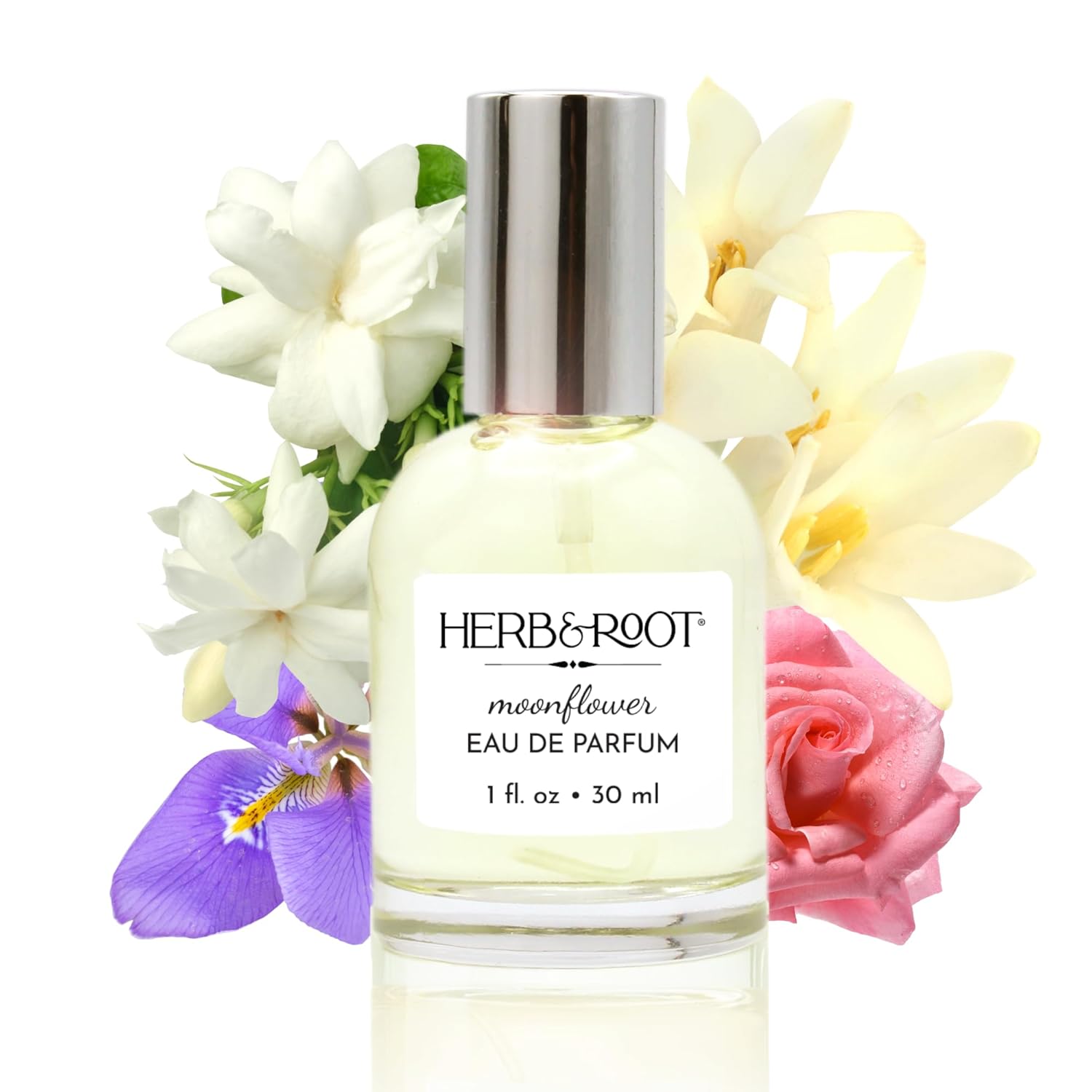 Herb & Root Moonflower Eau De Parfum: Tuberose, Jasmine, Rose & Orris - Clean, Long-Lasting Perfume For Women, Cruelty-Free, Phthalate & Paraben-Free, Fl Oz Womens Fragrance