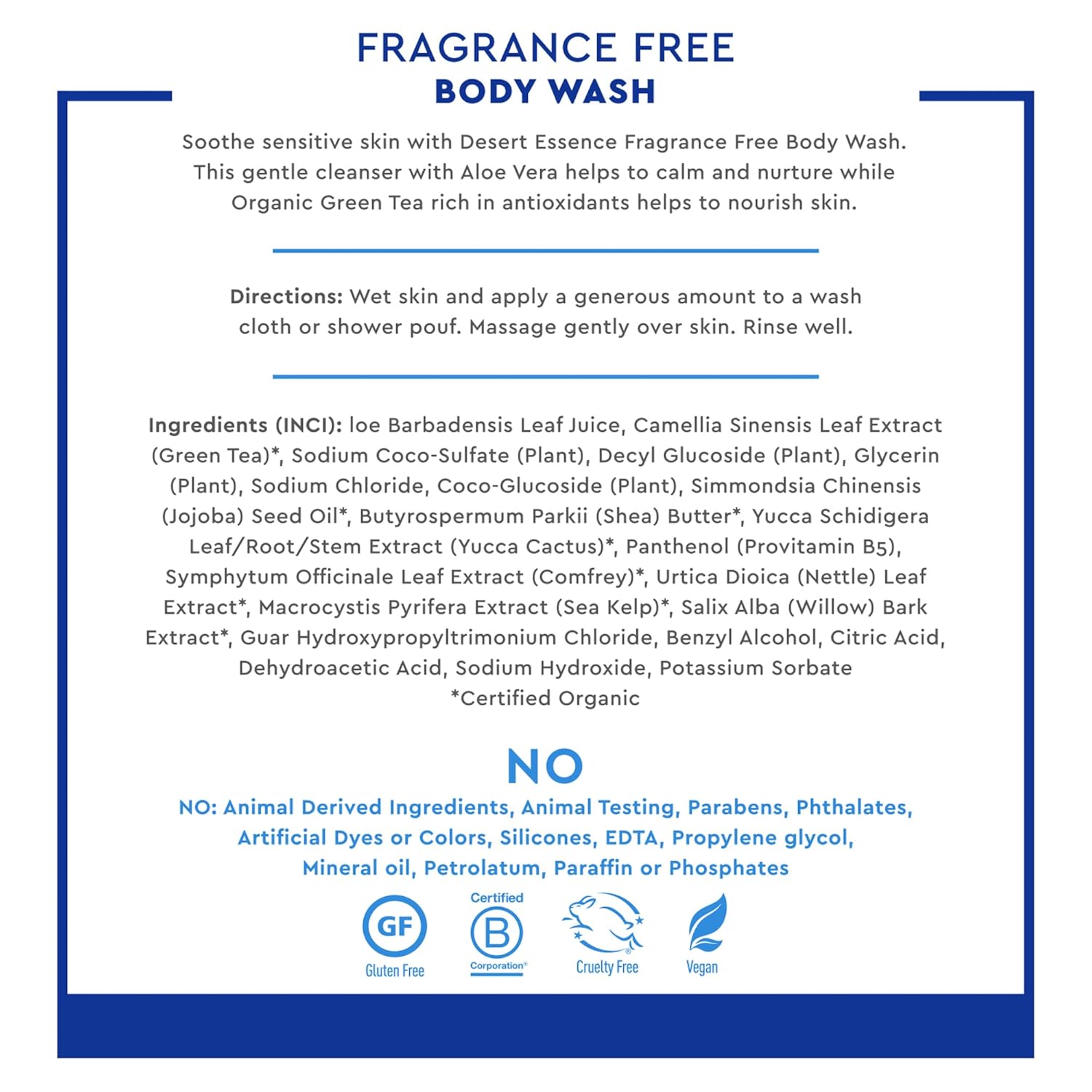 Desert Essence Bulgarian Lavender Body Wash - 8 Fl Ounce - Gentle Cleansing - Calms & Soothes Skin - Soft & Nourished - Vitamin A, B & C - Yucca Cactus - Promotes Healthy Skin : Bath And Shower Gels : Beauty & Personal Care