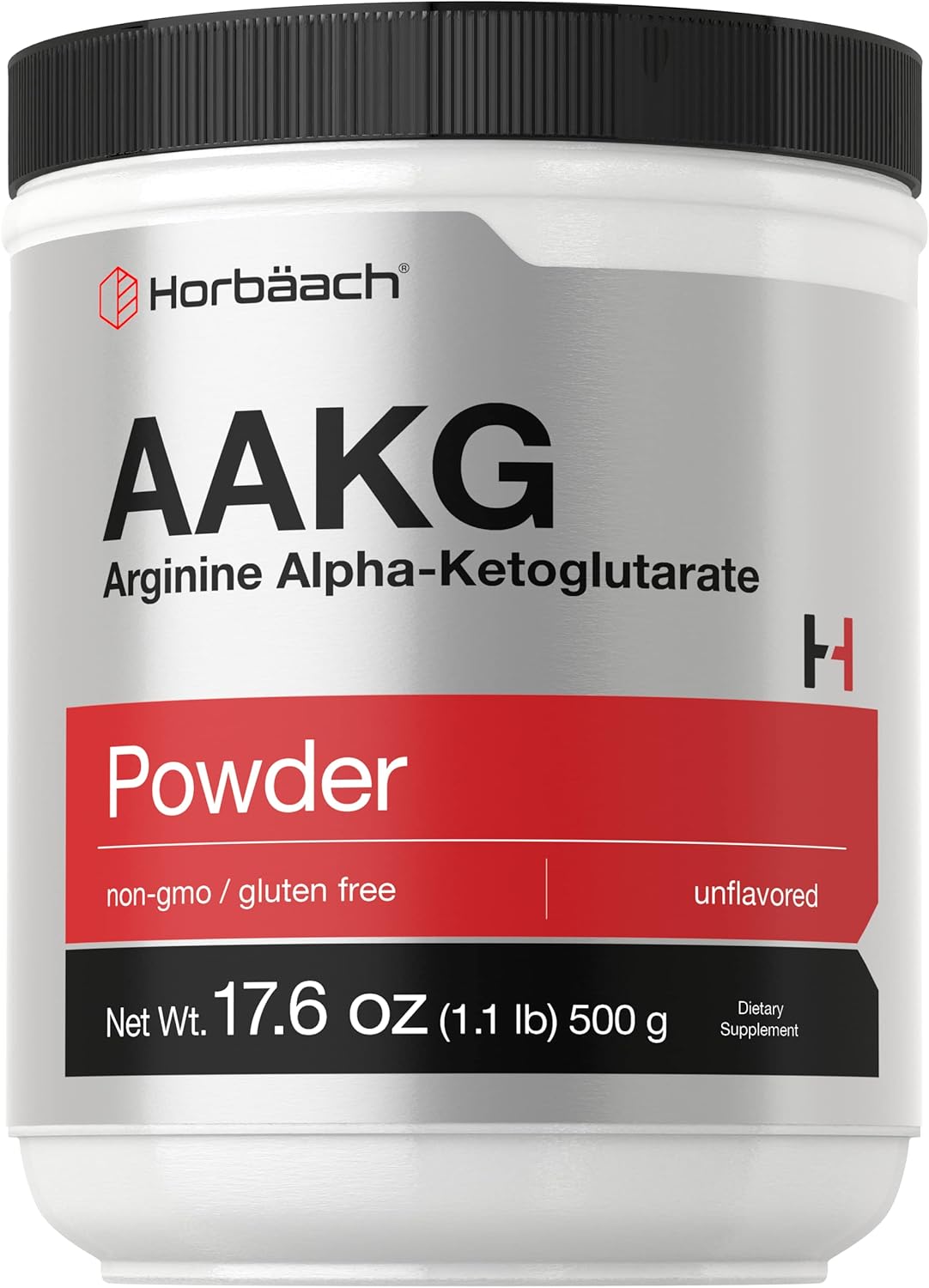 Horbäach Aakg Powder | Arginine Alpha-Ketoglutarate | 1.1Lbs (17.6 Oz) | Vegetarian, Non-Gmo, & Gluten Free Supplement