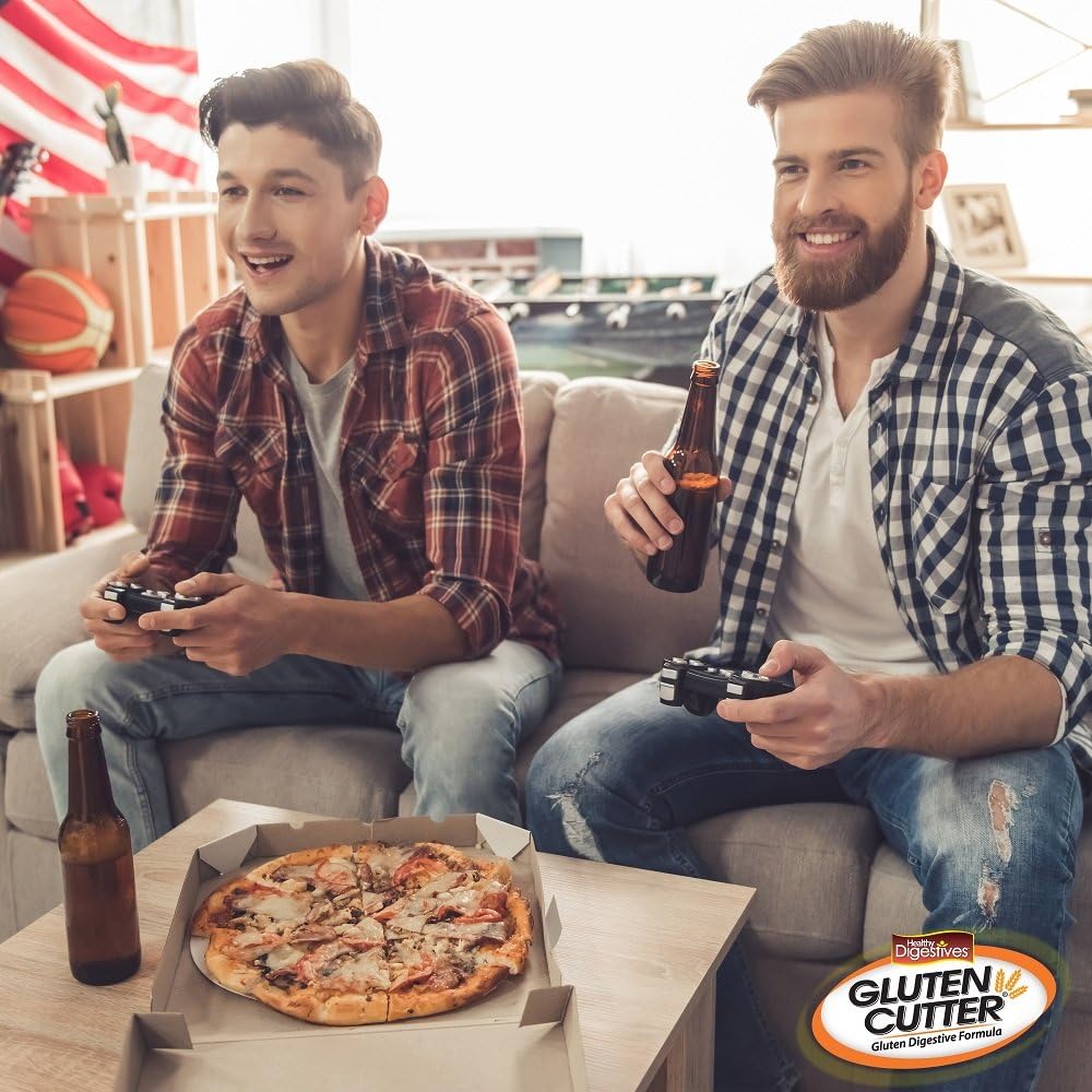 Healthy Digestives Gluten Cutter Enzyme Formula - Helps Improve Your Bodies Gluten Digestion And Assist In Breaking Down Wheat, Dairy And Other Grains - Capsules - 30 Servings : Health & Household