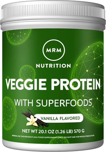 Mrm Nutrition Veggie Protein With Superfoods | Vanilla Flavored | 22G Complete Protein | Over 8.8G Essential Amino Acids | 13 Superfoods | With Omega 3S And Omega6S | Keto Friendly | 30 Servings