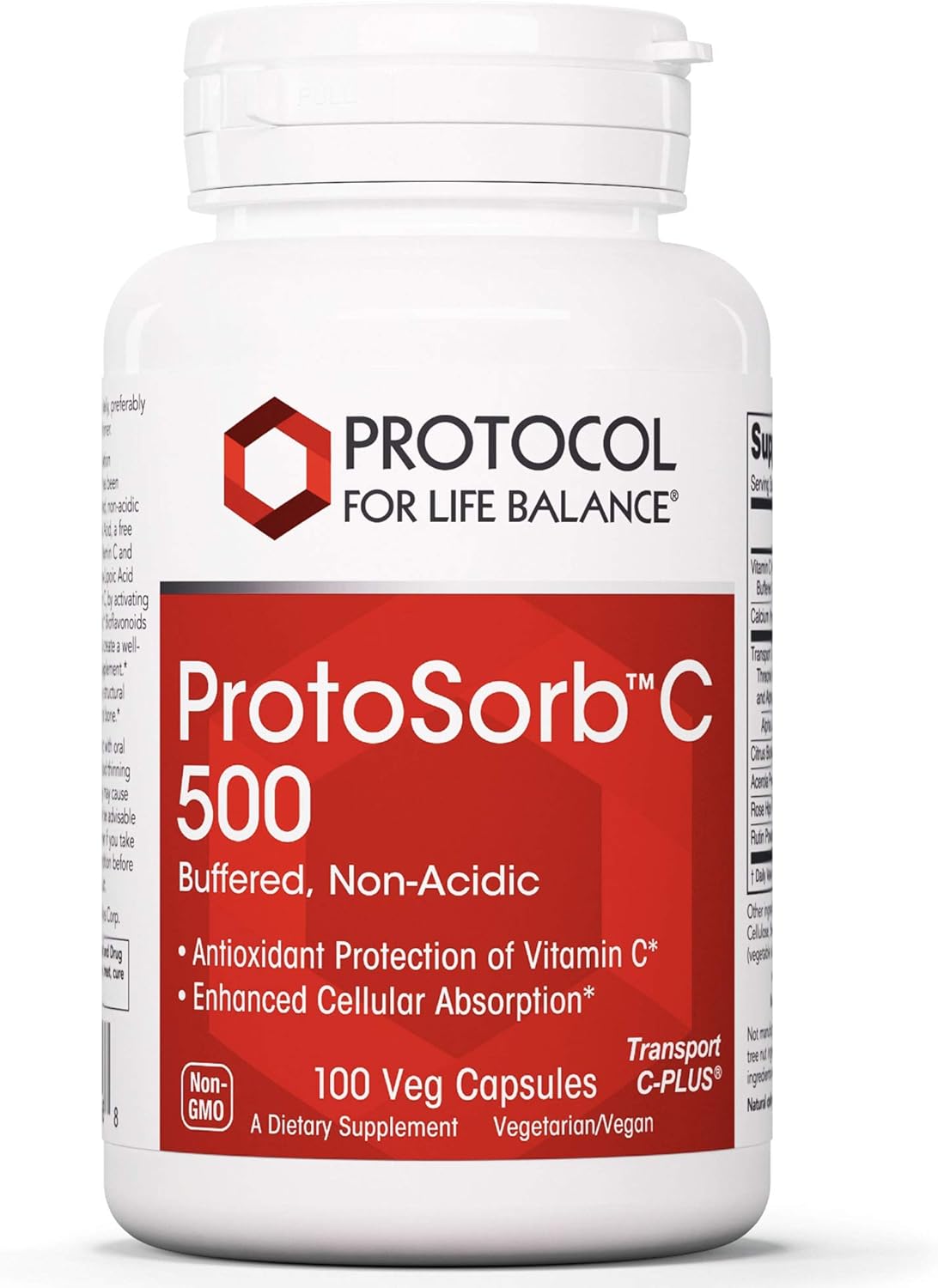 Protocol Protosorb C 500 - Highly Absorbable Vitamin C - for Immune System & Bone Health Supplement* - with Alpha-Lipoic Acid - Buffered, Non-Acidic Vitamin C - 100 Veg Caps