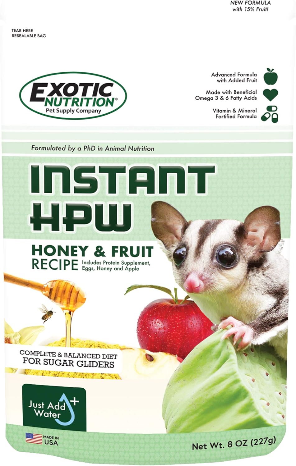 Sugar Glider Complete Deluxe Food Starter Package - Nutritionally Complete Pellet Diet & High Protein Supplemental Food for Sugar Gliders… (3 Piece Set) : Pet Supplies