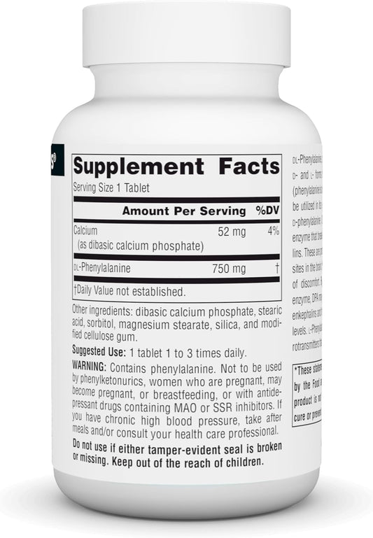 Source Naturals Dlpa Dl-Phenylalanine* - 750 Mg - 60 Tablets