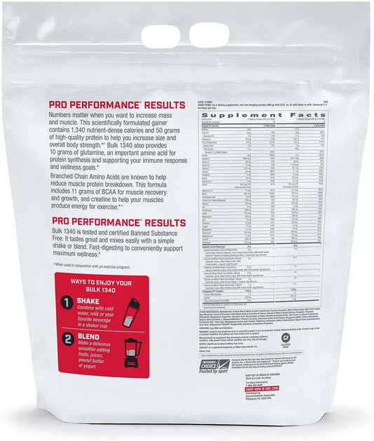 Gnc Pro Performance Bulk 1340 - Double Chocolate, 15 Servings, Supports Muscle Energy, Recovery And Growth