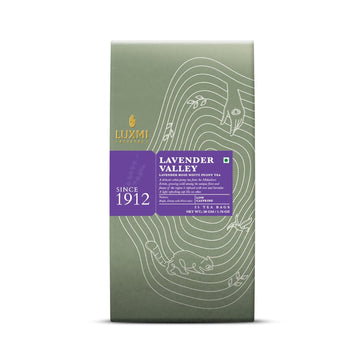 Luxmi Estates - Lavender Valley - Organic Lavender Tea - 25 Tea Bags | With Certified Organic Darjeeling Makaibari White Tea | Light & Fresh Delicate Flavor, Low Caffeine