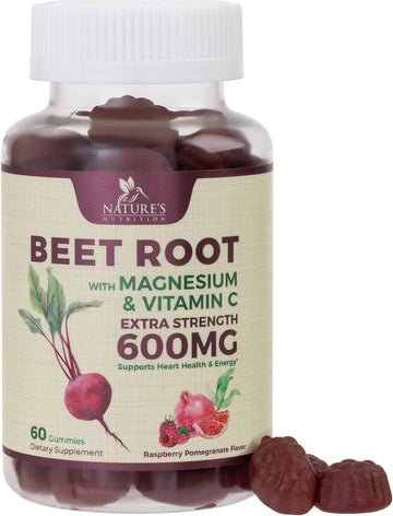 Beet Chews Gummies with Beetroot - Energy & Heart Health Support, Natu