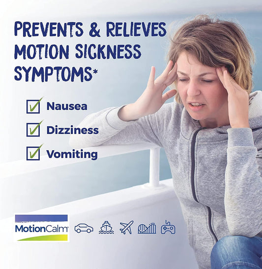 Boiron Motioncalm Relief For Nausea, Vomiting, Or Dizziness From Motion Sickness, Carsickness, Seasickness, Amusement Rides, And Video Games Or Vr - Non-Drowsy - 120 Count (2 Pack Of 60)