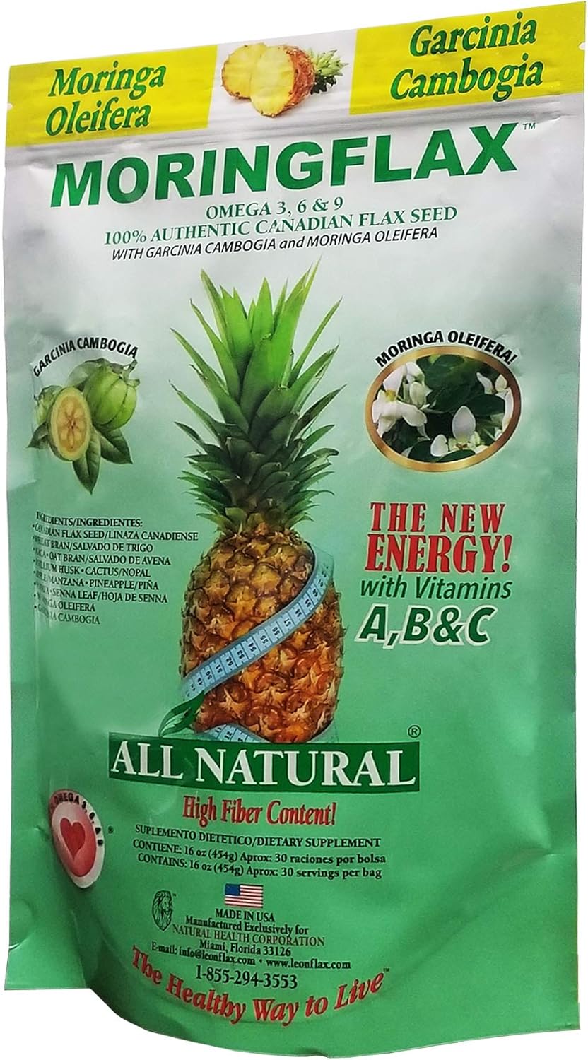 Moringflax Bag Formula 100 Natural Canadian Flax Seed With Garcinia Cambogia And Moringa Oleifera Bag, Tan, 16 Ounce : Health & Household