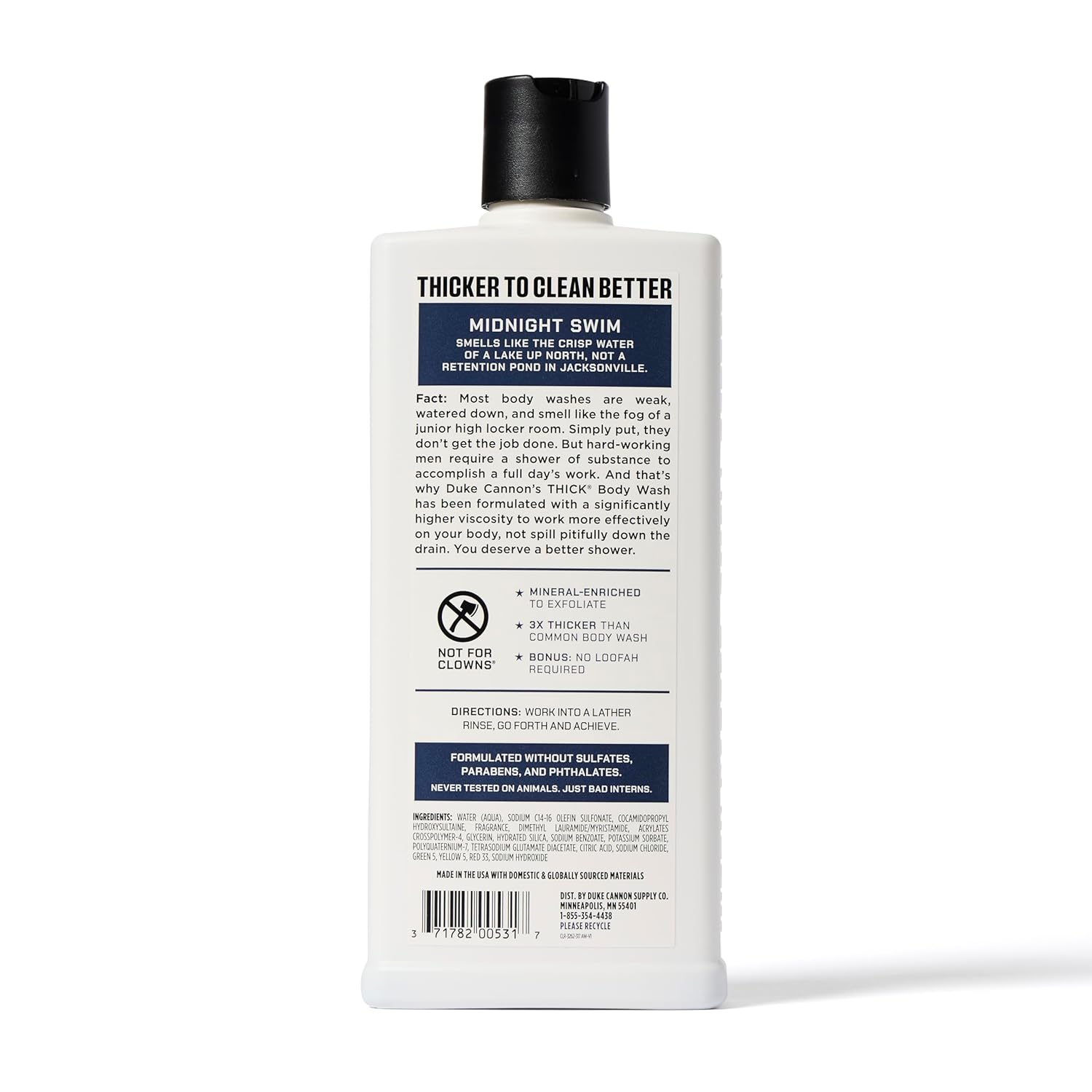 Duke Cannon Supply Co. Thick High Viscosity Body Wash - 3X Thicker, Plant-Based Body Wash For Men With Lasting Scent - Mens Body Scrub - Sawtooth, Midnight Swim & Bourbon (18Oz) : Beauty & Personal Care