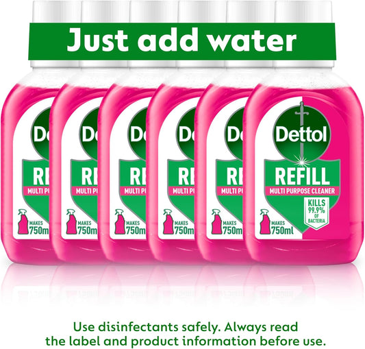 Dettol - Surface Cleanser Spray Refill 2 Of Each, Pomegranate, Citrus And Original 50Ml - Pack Of 6