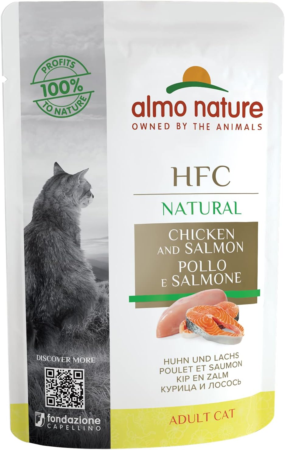 almo nature HFC Natural Wet Cat Food Pouch - Chicken & Salmon (Pack of 24 x55g)?5803