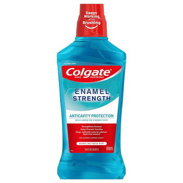 Colgate Enamel Health Anticavity Fluoride Mouthwash, Sparkling Fresh Mint, 33.8 fl oz
