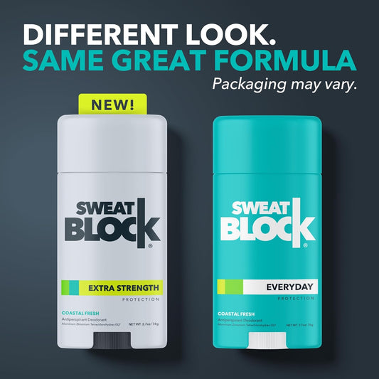 Sweatblock Antiperspirant Deodorant Max Clinical System For Men & Women. Treat Hyperhidrosis, Excessive Sweating & Underarm Odor - Driboost [Pm] Antiperspirant Wipes + [Am] Daily Deodorant Stick