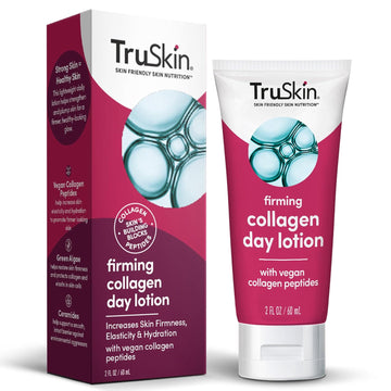 Truskin Collagen Cream For Face – Firming Day Lotion With Vegan Collagen Peptides, Tri-Ceramides & Green Algae – Anti Aging Skin Care Made To Strengthen & Plump Skin For A Firm, Healthy Glow - 2 Fl Oz