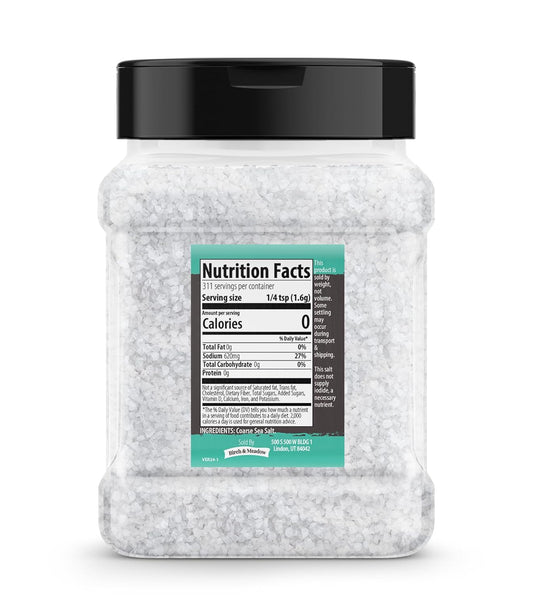 Birch & Meadow Coarse Grain Sea Salt, 1.1 Lb, Kitchen Essential, Cooking & More