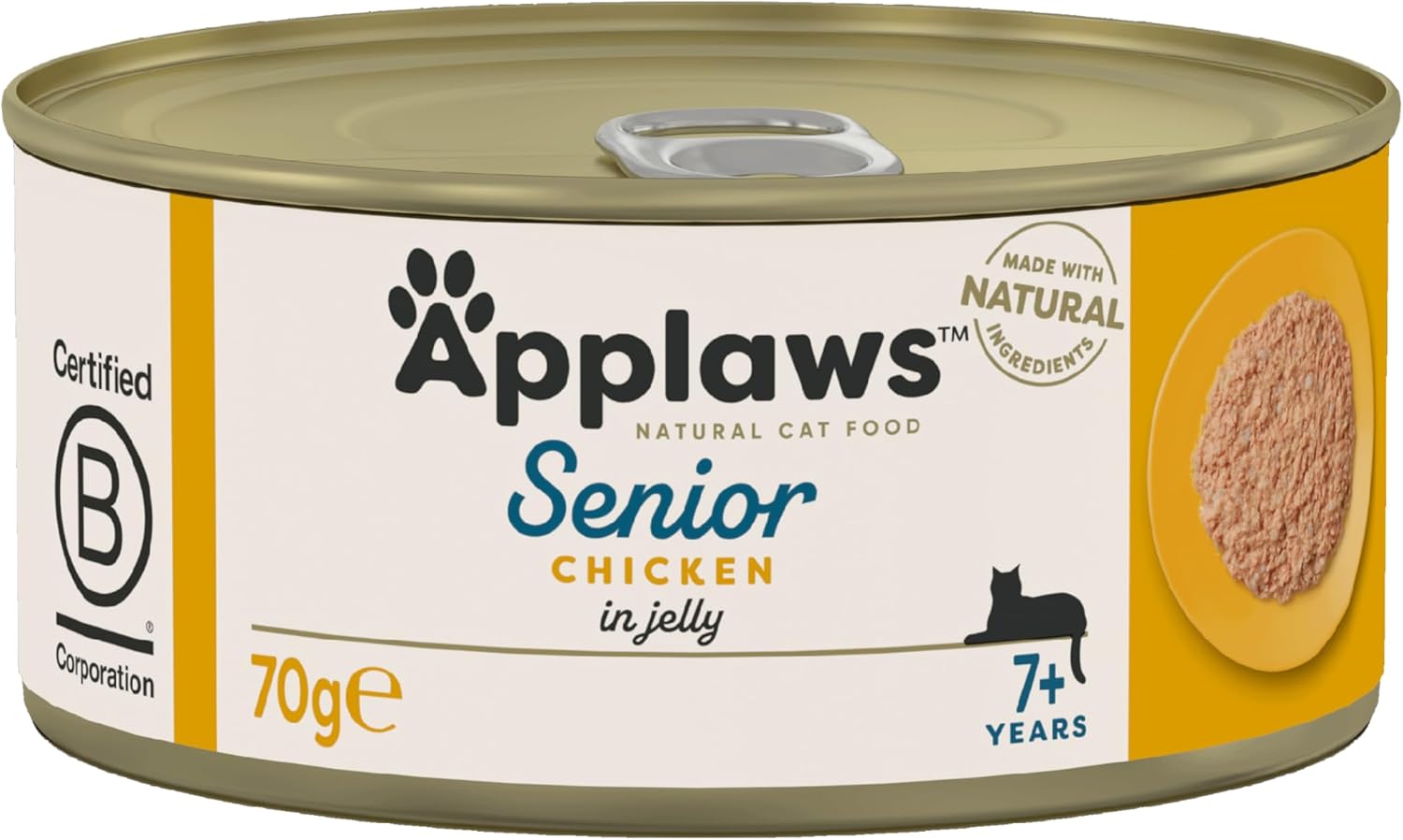 Applaws Natural Senior Wet Cat Food, Chicken in a Soft Mousse 70g Tin (Pack of 24 x 70g Tins)?1302CE-A