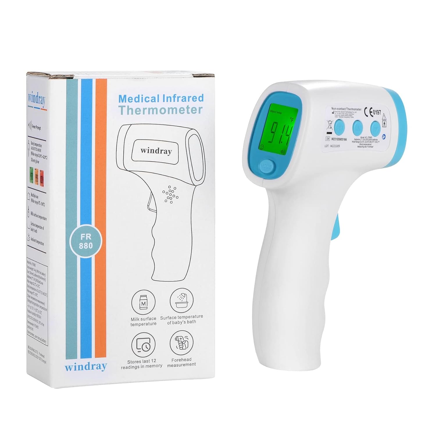 Non-Contact Infrared Forehead Thermometer for Baby and Adults,No Touch Instant Read Digital Infrared Thermometer Gun with Fever Alarm, Touchless Kids Thermometer, Instant Accuracy Readings
