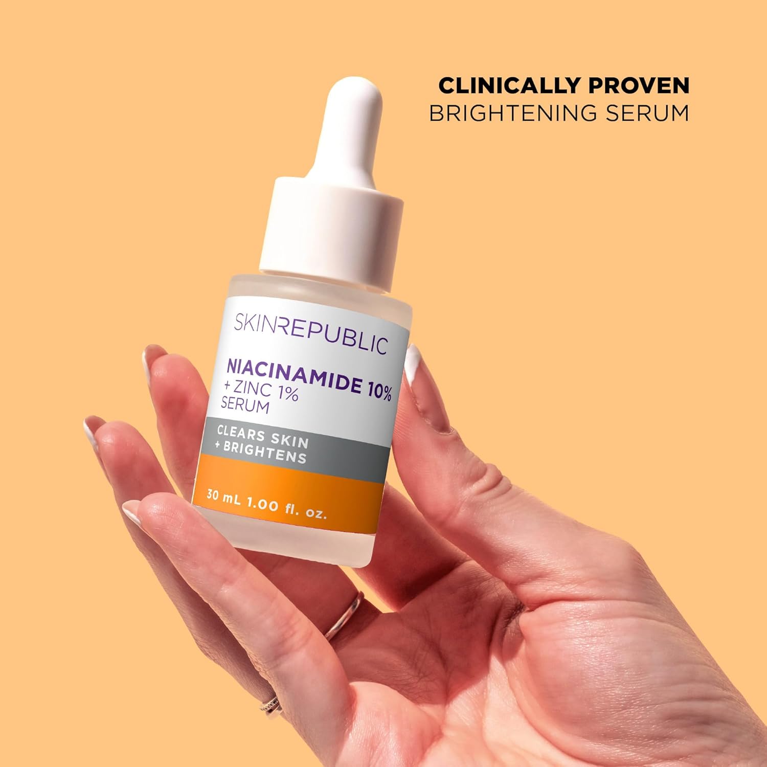 Skin Republic Niacinamide 10% + Zinc 1% Brightening Serum, Minimises Excess Oil, Pigmentation & Uneven Skin Tone (30ml) : Amazon.co.uk: Beauty