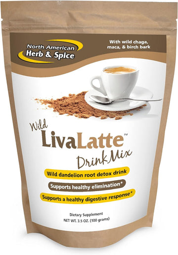 NORTH AMERICAN HERB & SPICE LivaLatte - 3.5 oz. - Chaga, Maca & Birch Bark Drink Mix - Healthy Liver, Gallbladder & Kidney Function, Digestive Support, Optimal Health - Non-GMO - 36 Servings