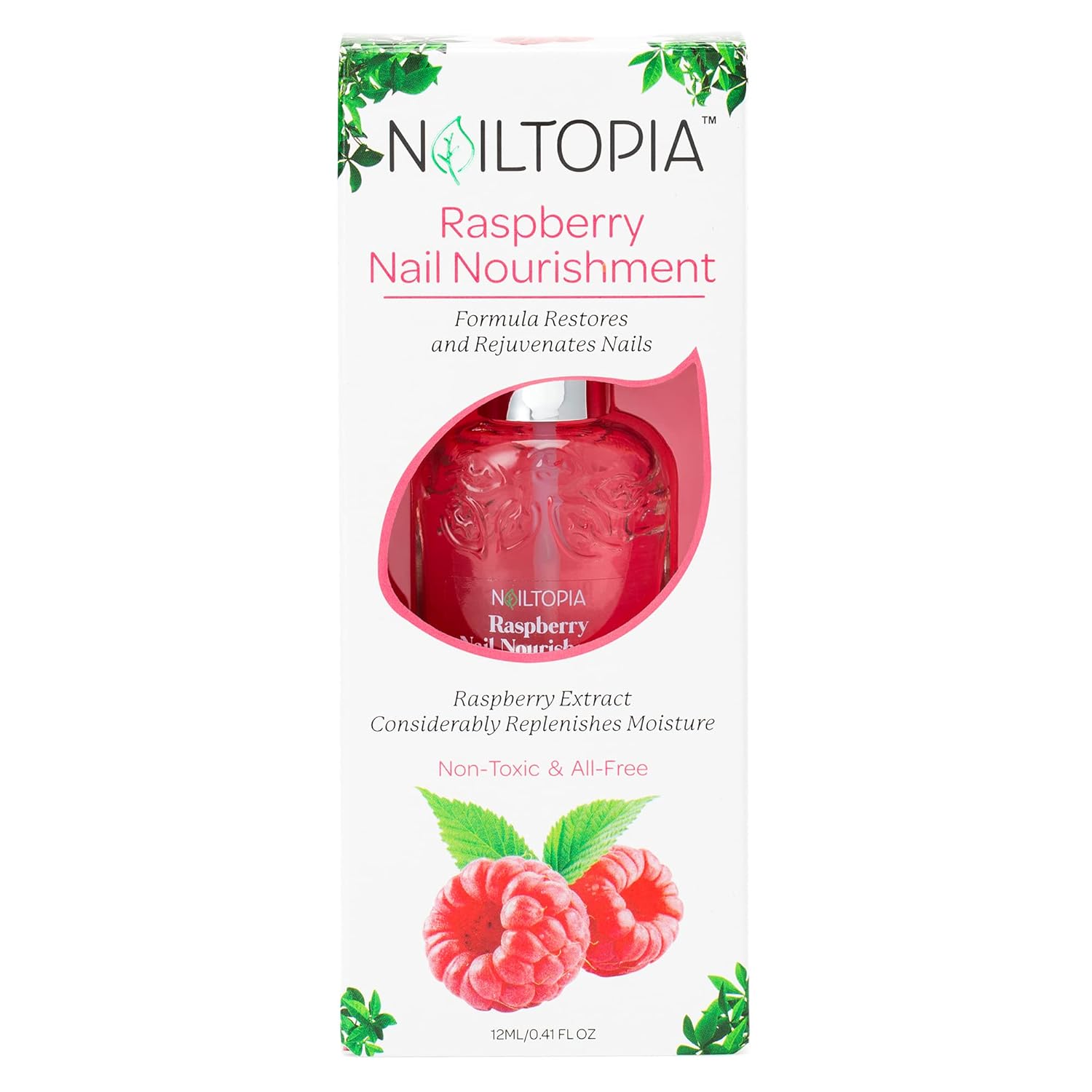 Nailtopia Spinach Nail Strengthener - Revitalizing Nail Strengthener Treatment For Stronger Nails - Growth Serum For Damaged, Thin, Cracked Nails - Vitamin Infused, Bio Sourced, And Vegan - 0.41 Oz