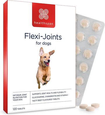 Healthspan Flexi-Joints For Dogs | High Strength Glucosamine & Chondroitin | With Vitamins C & E | Formulated to Support Joint Mobility | Beef Flavoured (120 Tablets)