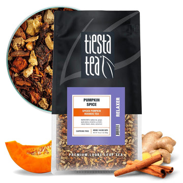 Tiesta Tea - Pumpkin Spice Rooibos Tea | Premium Loose Leaf Tea Blend | Non-Caffeinated Herbal Infusion | Make Hot Or Iced & Up To 200 Cups | Made With Natural Ingredients - 16Oz Resealable Pouch