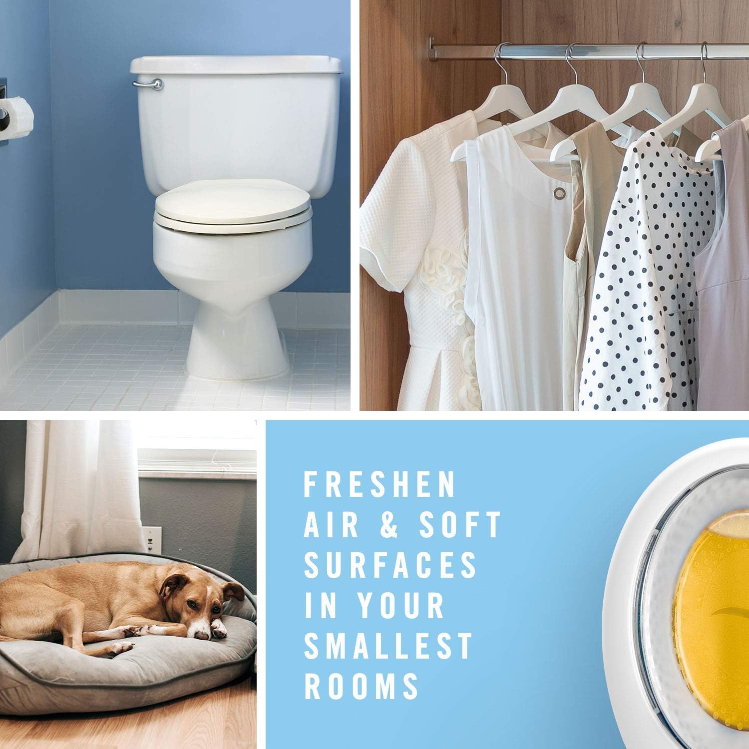 Febreze Small Spaces Air Freshener, Odor Eliminator, Linen & Sky (Pack of 6) : Everything Else
