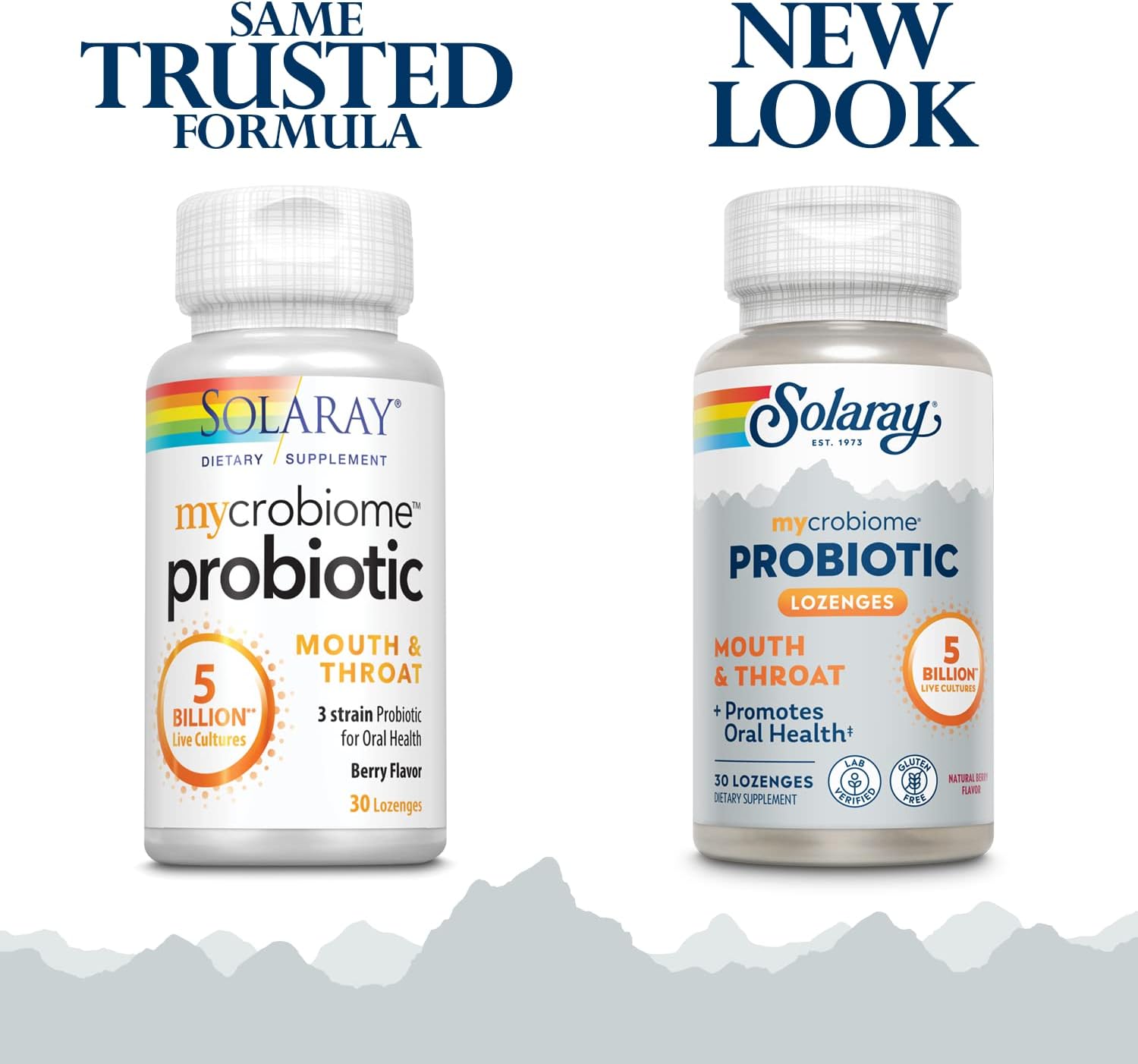 Solaray Mycrobiome Probiotic Mouth & Throat, 5 Bn, 3 Strain Once Daily | 30 ct 5 bil Lozenge Mixed Berry