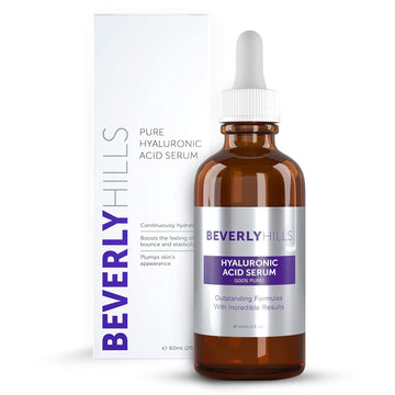 Beverly Hills 100% Pure Hyaluronic Acid Serum For Face For Hydrating Skin And Targeting Wrinkles | Anti Aging Hyaluronic Acid Moisturizer For Intense Hydration | 60Ml, 150 Day Supply