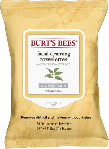 Burt'S Bees Puryifying Facial Towelettes With White Tea Extract All Skin Types, 30 Count
