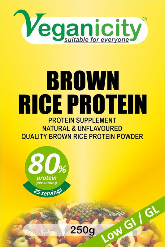 Veganicity Brown Rice Protein Powder : Natural And Unflavoured 80% Protein Powder - 250G, In A Recyclable Pouch