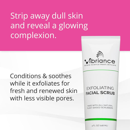 Vibriance Ultra-Gentle Exfoliating Facial Scrub And Cleanser, Unclogs Pores And Renews Skin, Sulfate-Free, Paraben-Free, 4 Fl Oz (118 Ml)