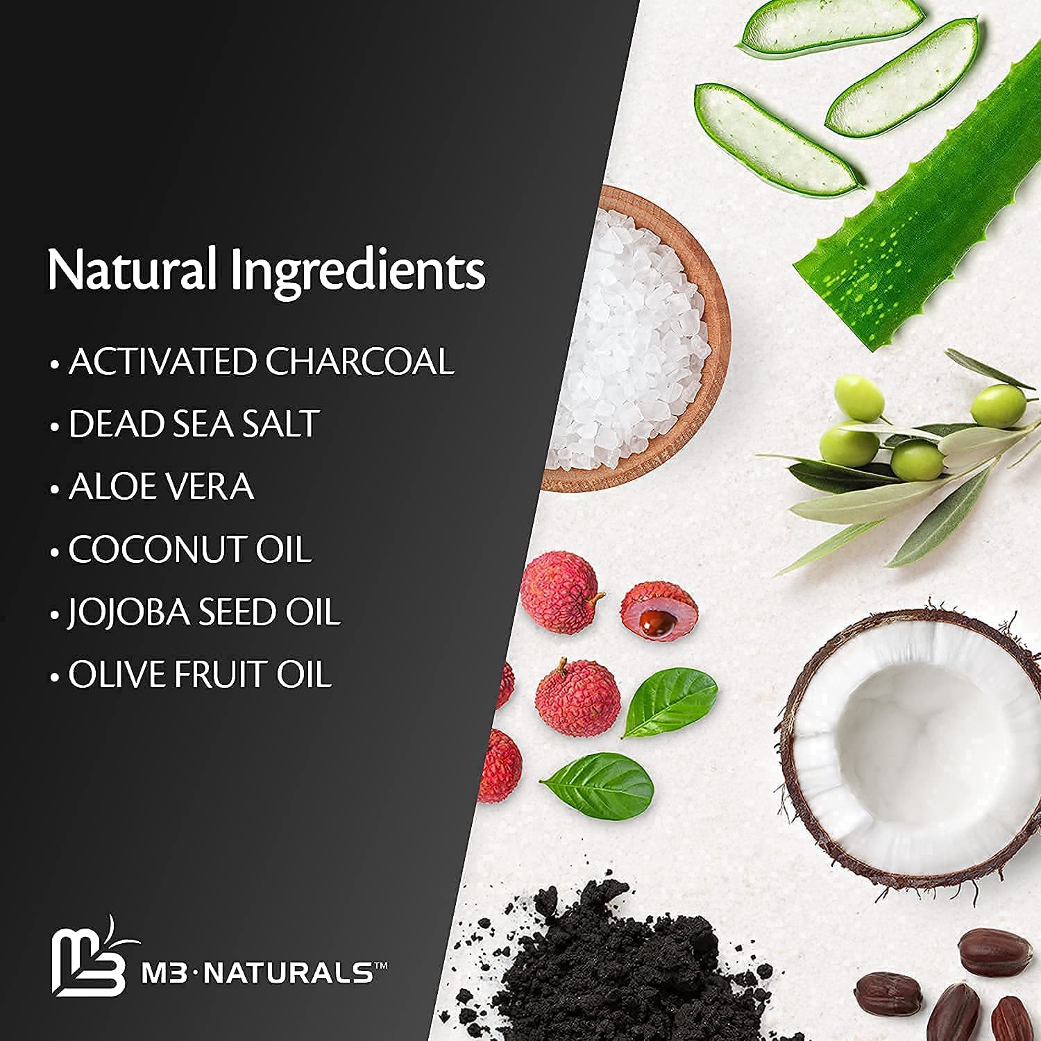 M3 Naturals Charcoal Body Scrub with Stretch Mark Cream Bundle : Beauty & Personal Care