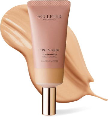 Tint & Glow Hydrating Moisturising Skin Enhancer From Sculpted By Aimee (Deep Tan 8.0) – 45Ml Cruelty-Free Moisturising & Tinted Skin Booster With Spf 30 And Blue Light Protection