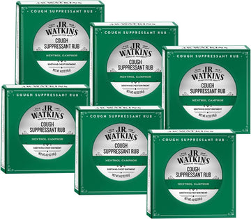 J.R. Watkins Menthol Camphor Cough Suppressant – Vapor Rub Relieves Congestion – Medicated Vapors For Soothing Relief – Topical Chest Rub, 4.13 Oz, 6 Pack