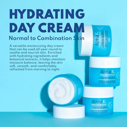 Alma K Hydrating Day Cream - Day Face Cream For Normal To Combination Skin - Daily Face Moisturizer - Non-Greasy Facial Moisturizer - 1.7 Oz