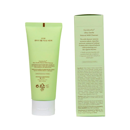 Skincure Ultra Gentle Natural Mild Cleanser - Korean Skincare Vegan Face Wash With Jeju Camellia, Ph-Balanced & Soothing For Dry & Sensitive Skin, 3.53 Oz