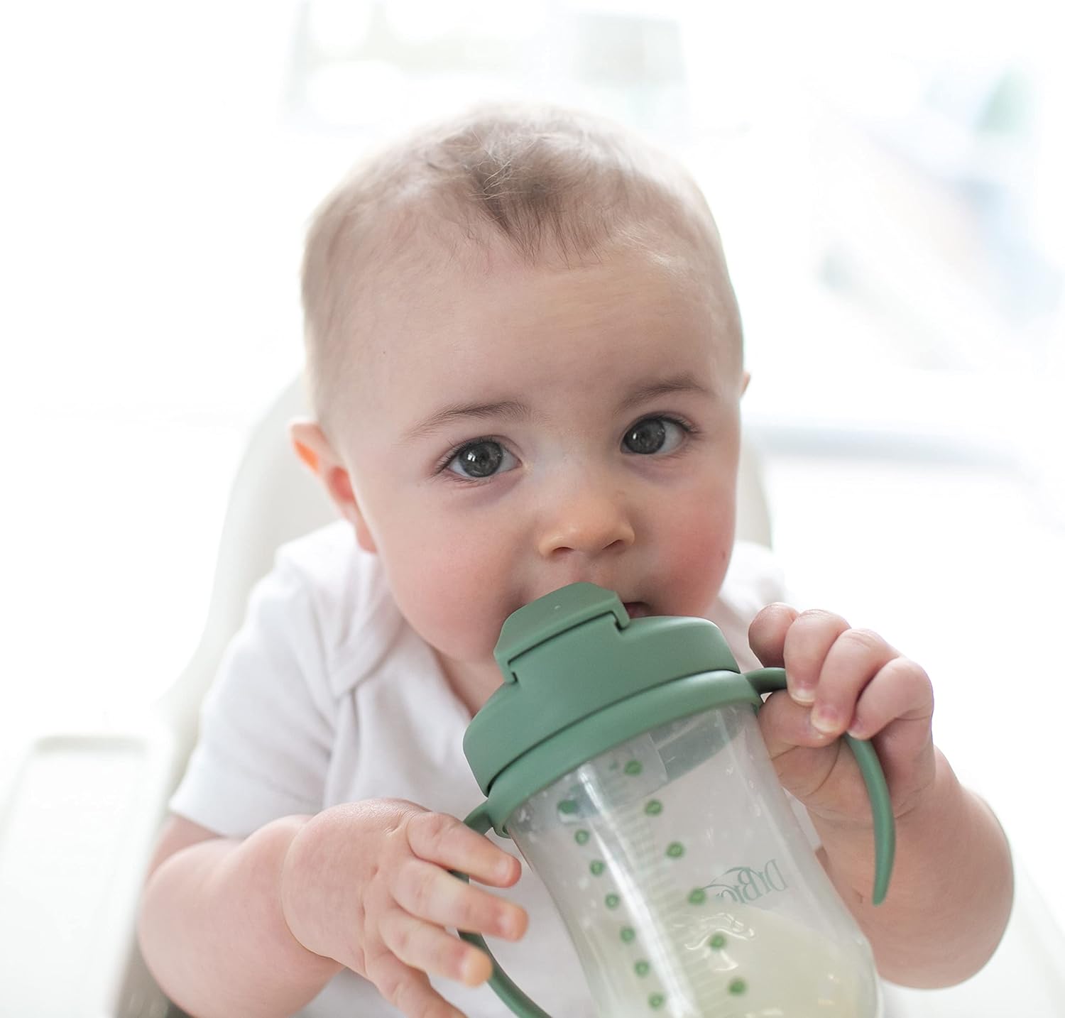 Dr. Brown’s Milestones Baby’s First Straw Cup, Training Cup with Weighted Straw, Olive Green, 6m+ : Sports & Outdoors