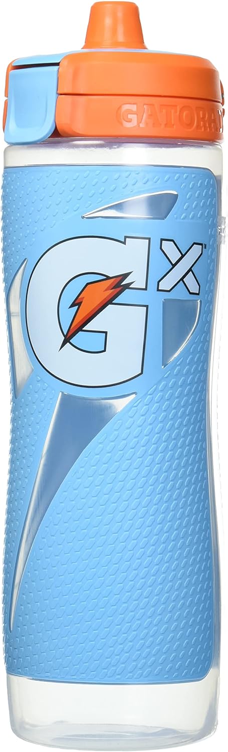 Gatorade Gx Hydration System, Non-Slip Gx Squeeze Bottles Neon Blue, 30 Oz